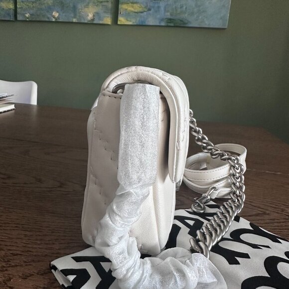 NWT! New Marc Jacobs J Marc Shoulder Bag -Quilted Lambskin leather -White - Picture 6 of 12